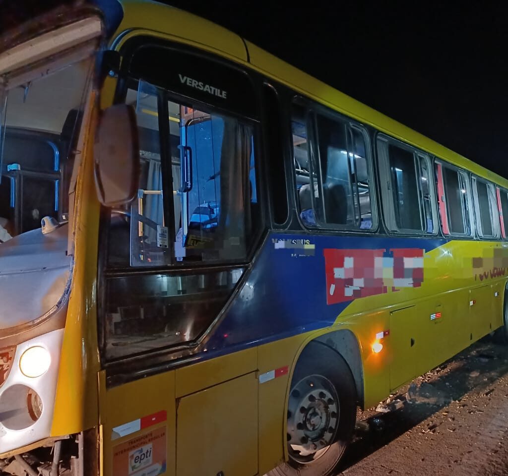 Batida entre carro e ônibus em Agrestina | Foto: Reprodução/PRF